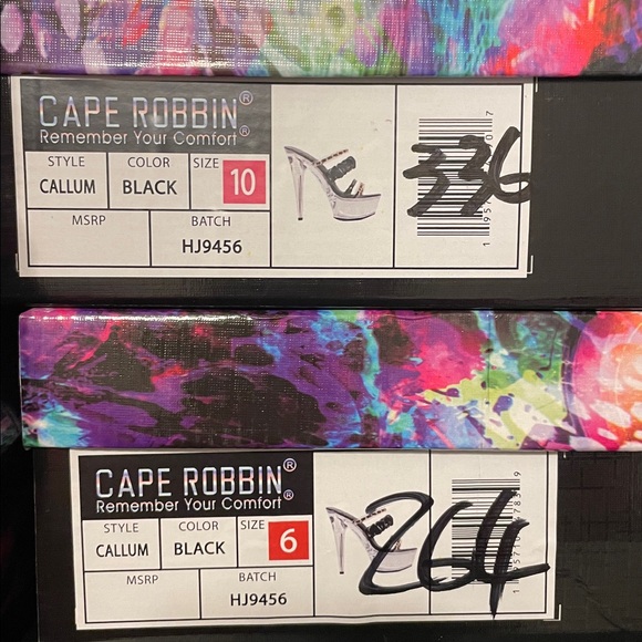 •CAPE ROBBIN• “Callum” Round Toe Clear Platform High Heels - Black // NIB - Picture 12 of 15